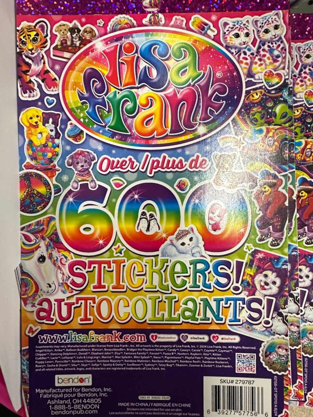 Lisa Frank Rainbow 600 Sticker Collection – Vibrant Multi-Color Cover - Picture 3 of 3